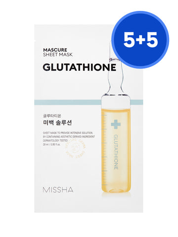 MISSHA Mask Cure Whitening Solution Sheet Mask (Glutathione) 10P