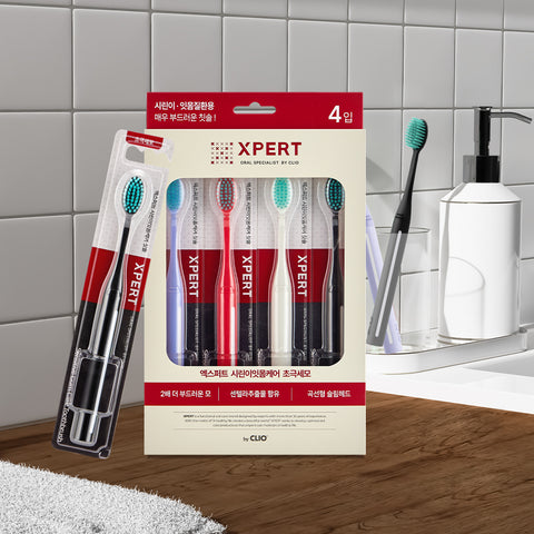 Clio Expert Ultra-Fine Bristle Toothbrush - Sensitive Tooth & Gum Care, 4-count x 2 Set