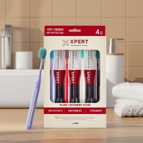 Clio Expert Ultra-Fine Bristle Toothbrush - Sensitive Tooth & Gum Care, 4-count x 2 Set