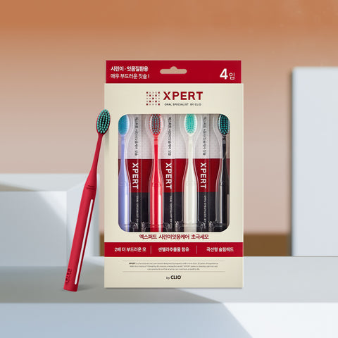 Clio Expert Ultra-Fine Bristle Toothbrush - Sensitive Tooth & Gum Care, 4-count x 2 Set