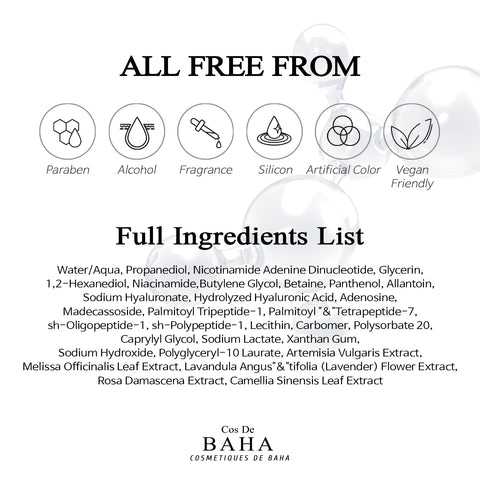 Cos De BAHA NAD 10% Matrixyl 3000 EGF FGF Peptide Serum
