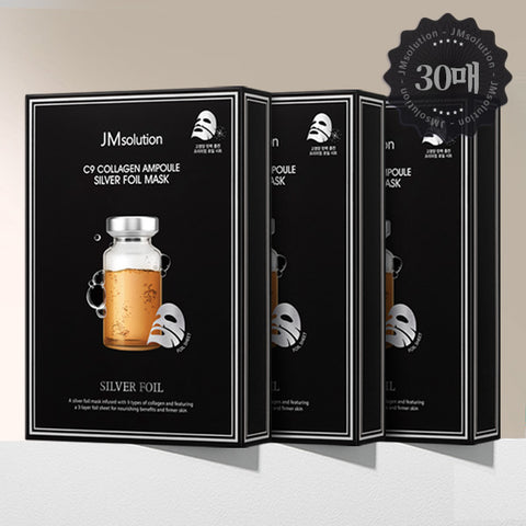 JM Solution C9 Collagen Ampoule Silver Foil Mask 35ml 10P (3 Pack)