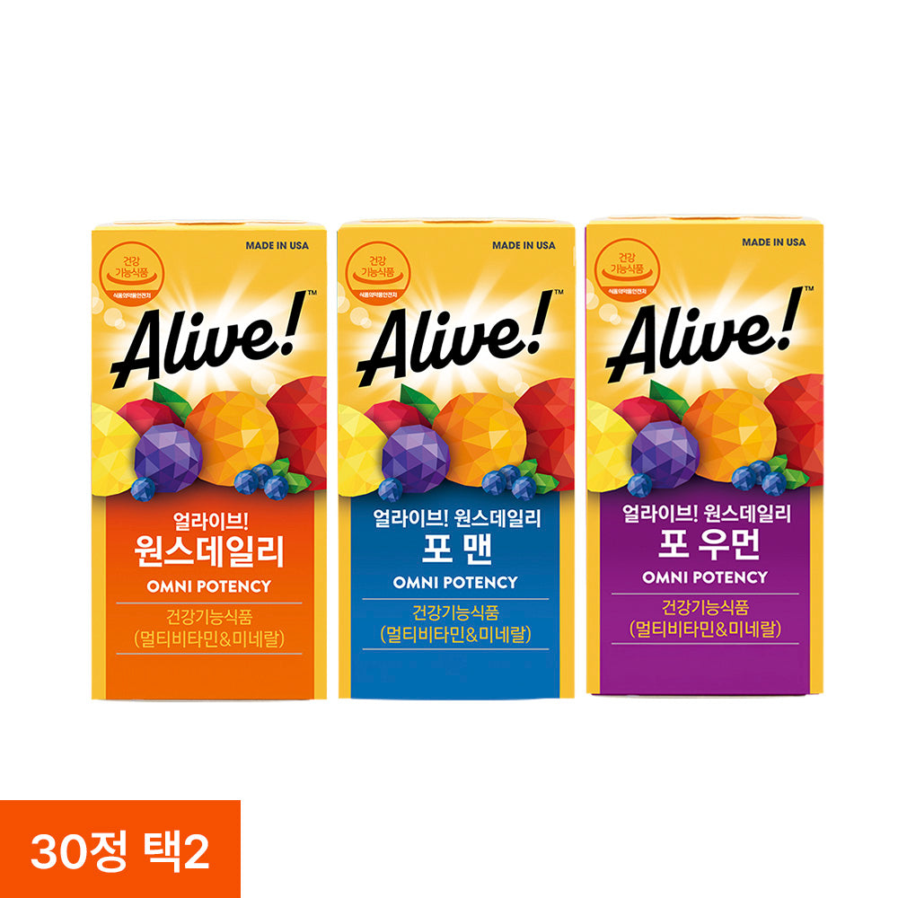 Alive Nature's Way Alive One Daily 30 Tablets (1+1) Multi-Vitamin & Mineral (Unisex)