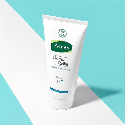 Acnes Derma Relief Moisture Foam Cleanser 200ml + Perfect Solution Foam Cleanser 200ml (Set)