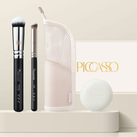 Picasso Blur Cover Base Brush 2-Piece Set (FB22 + 270 + Mesh Standing Pouch + Mini Soap)