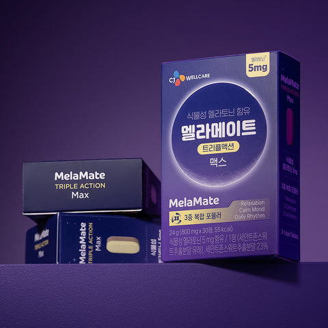 CJ Wellcare Melamate Triple Action Max Plant-based Melatonin 5mg (30 Tablets, 2 Pack)