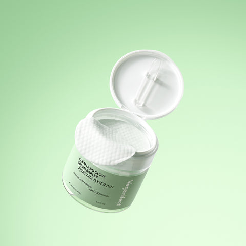 Veganifect Green Barley LHA Gel Cleanser + LHA Toner Pads (60 sheets) - 2-piece set
