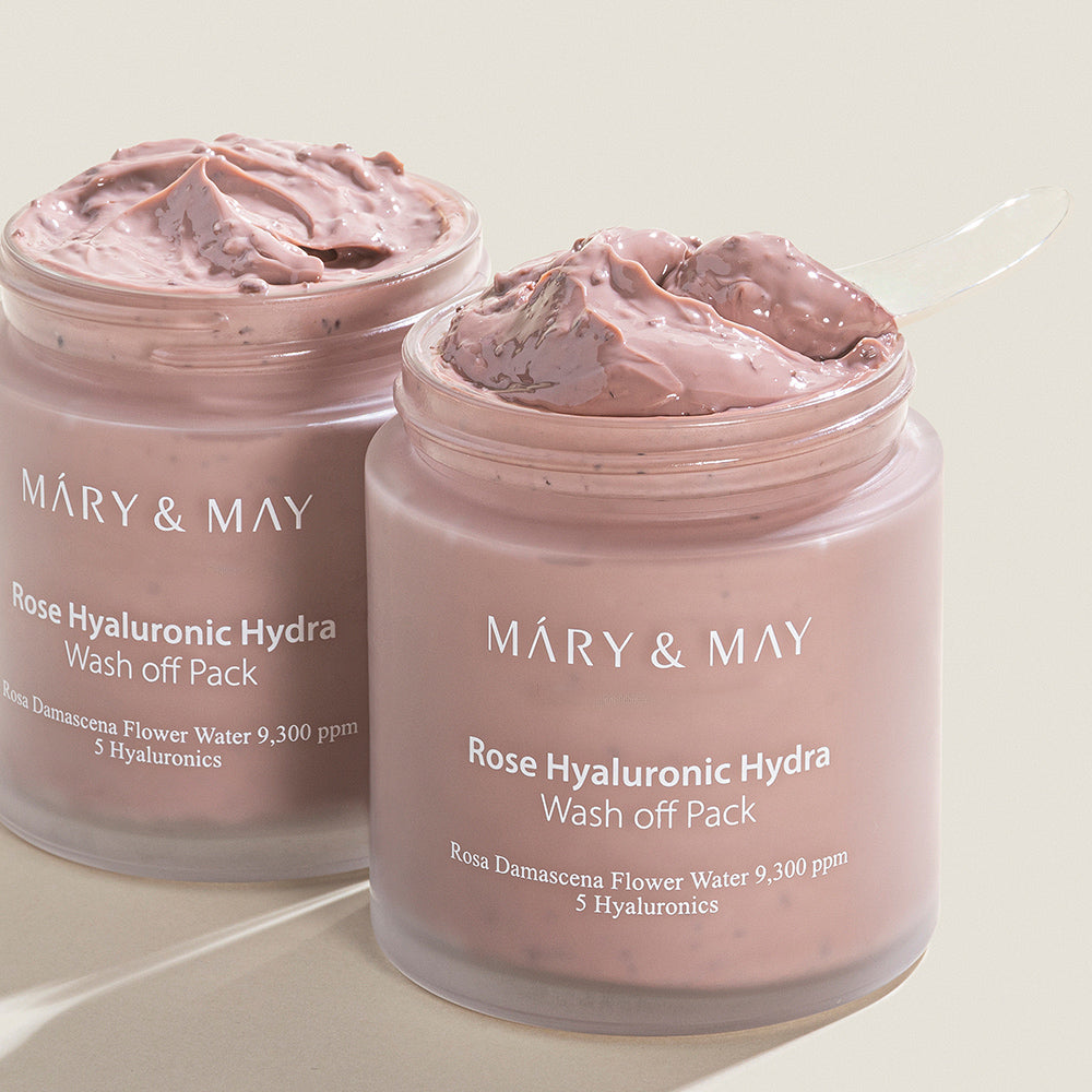Mary&May Vegan Rose Hyaluronic Hydra Wash-Off Mask Duo 125ml (2 Pack)