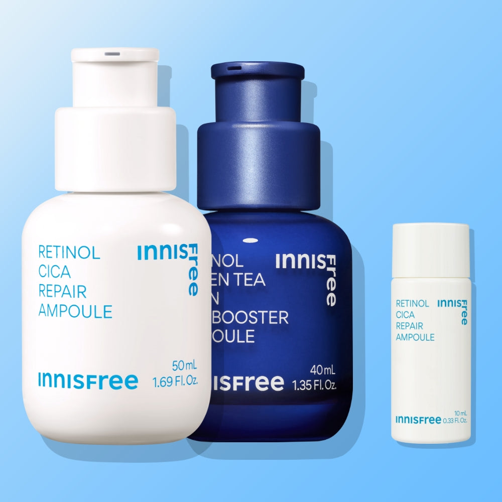 Innisfree Large 2-Piece Ampoule Set (Retinol PDRN Ampoule 40ml + Retinol Cica Ampoule 50ml)