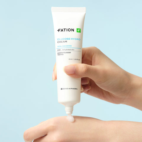 FATION Glucose Hydro 3-Piece Set - Toner 500ml, Cream 90ml, 7 Mask Sheets (+ Pocari Sweat Powder & Jelly Bag Gift)