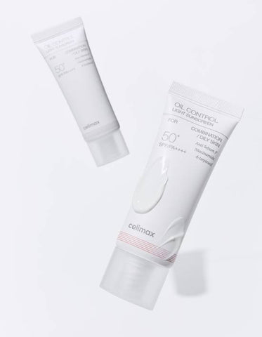 Two tubes of Cellmax sunscreen on a white background