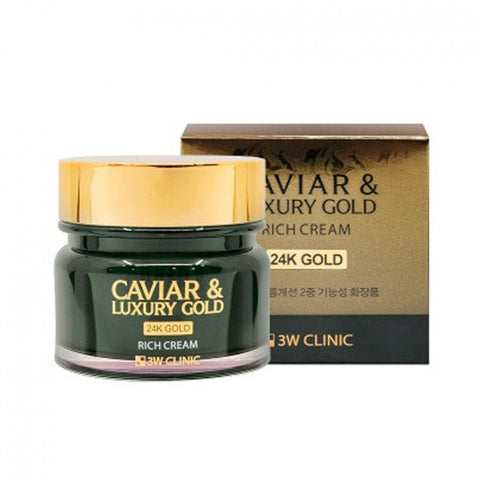 3W CLINIC Caviar & Luxury Gold Rich Cream 100g | Soonsu Beauty