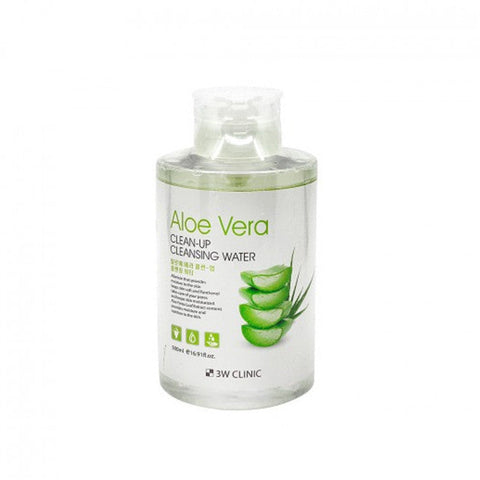 3W CLINIC Aloe Clean-Up Cleansing Water 500ml | Soonsu Beauty