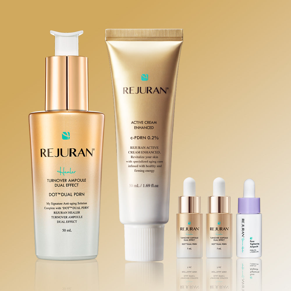 Rejuran Healer Turnover Ampoule Dual Effect 50 mL + Active Cream Enhanced 50 mL, 2-Piece Set
