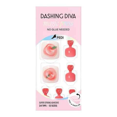 Dashing Diva Magic Press Pedicure Flat Peach
