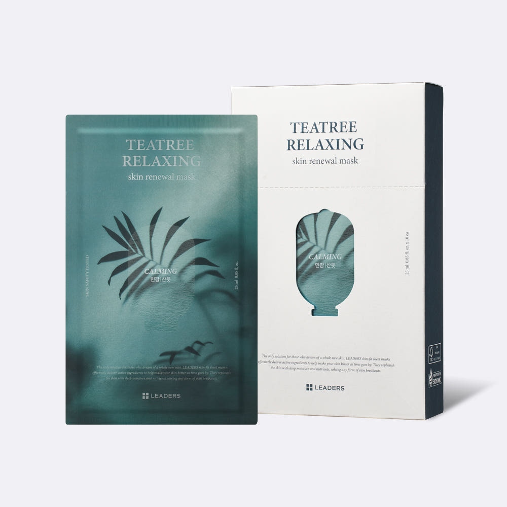 Leaders Tea Tree Relaxing Skin Renewal Mask 25ml (10 Sheets)