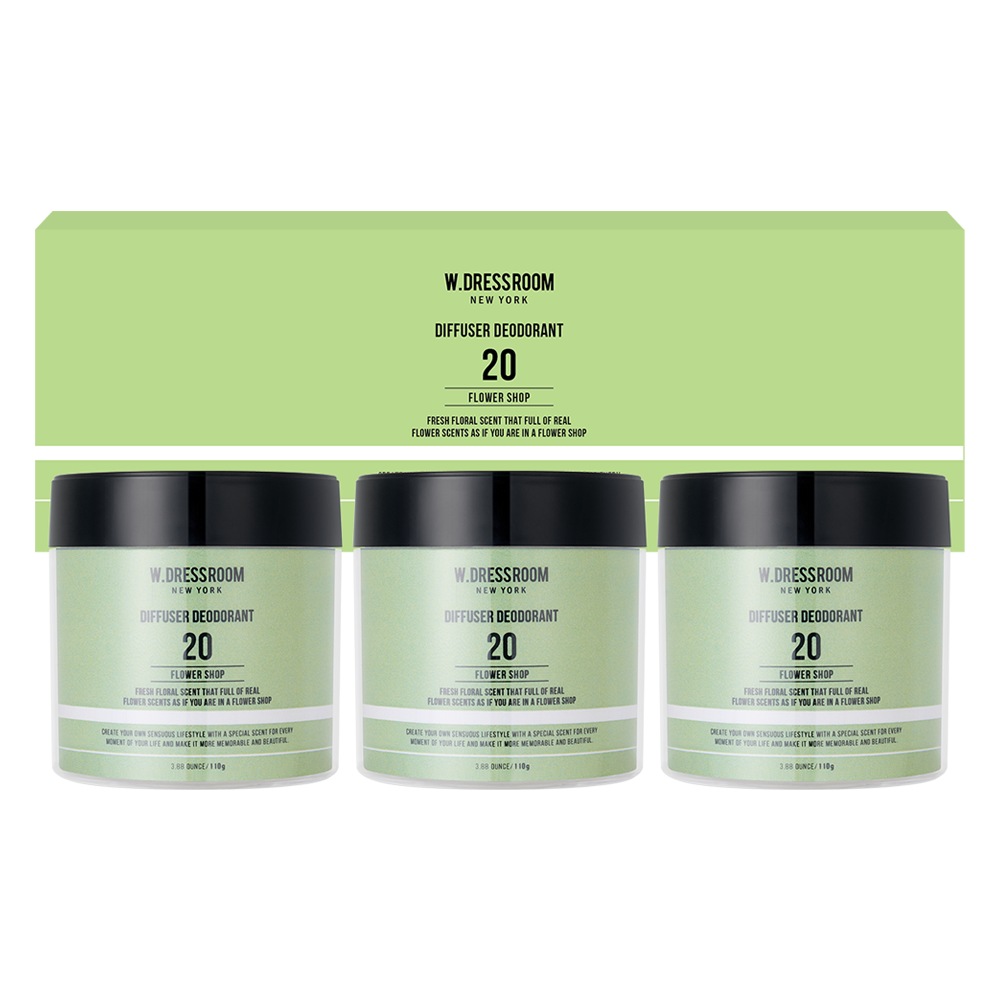 W.Dressroom Diffuser Deodorizer No.20 Flower Shop 110g (3 Pack)