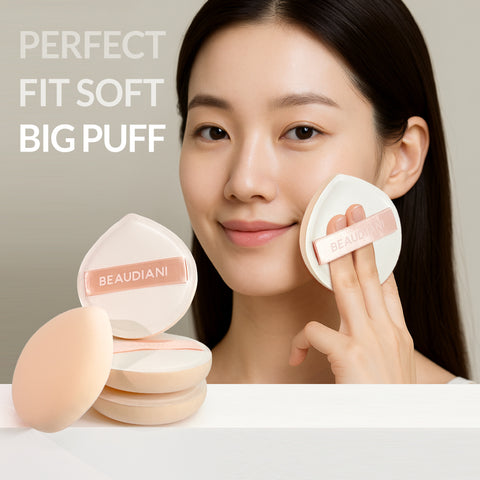 Beaudiani Large Mochi Adhering Puff Rubycell Water-Drop Cushion Puffs (3 Pack)
