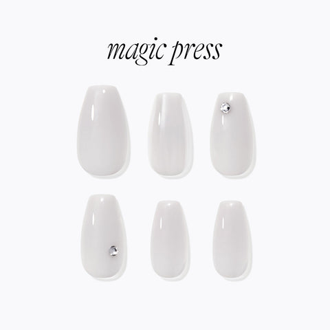 Dashing Diva Magic Press Pearl Gray (Coffin) Nail Tips