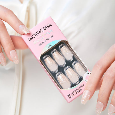 Dashing Diva Magic Press Glittery (Coffin) Nail Tips
