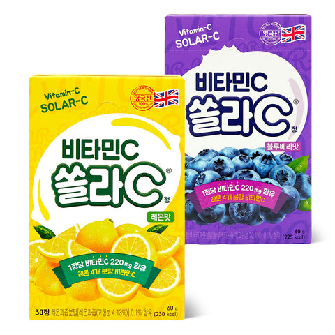 Koreaeundan Solla C Vitamin C Chewable Tablets 30 Tablets Lemon 1 + Blueberry 1 (2 Pack)