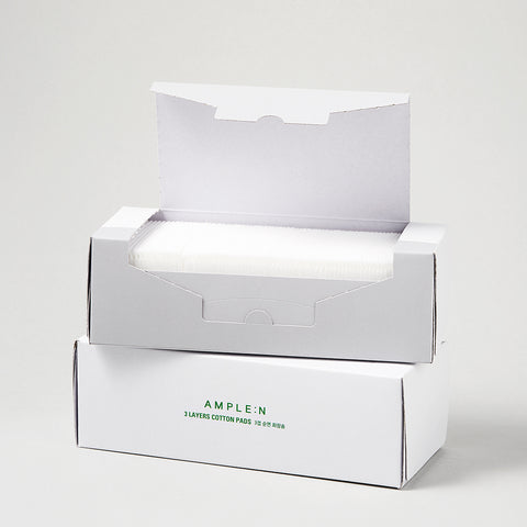 AMPLE:N 3-Layer Pure Cotton Pads 80 pcs - 3-Pack (Total 240 pcs)
