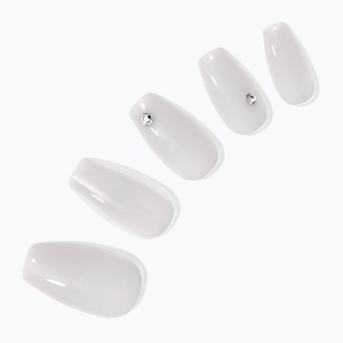Dashing Diva Magic Press Pearl Gray (Coffin) Nail Tips