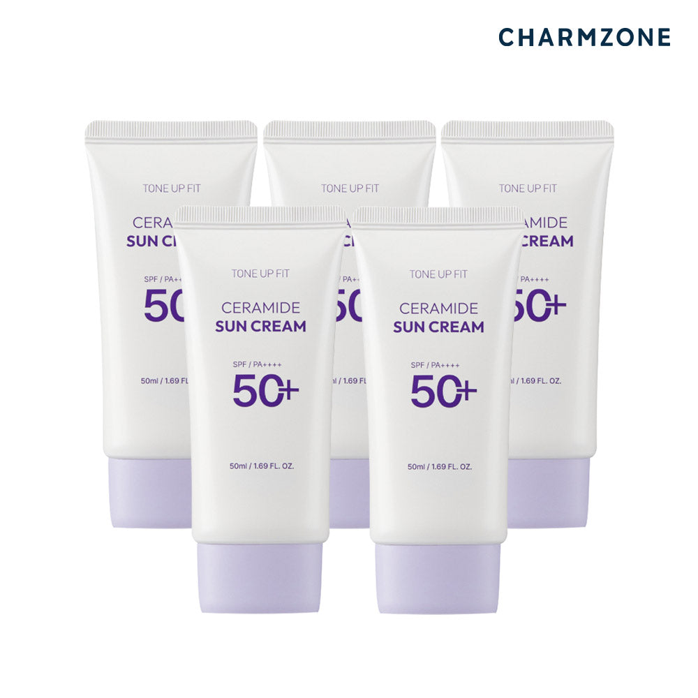 Charmzone Tone-Up Fit Ceramide Sun Cream 50ml (5 Pack)