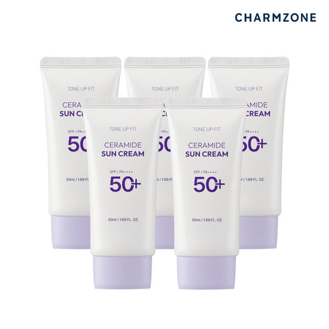 Charmzone Tone-Up Fit Ceramide Sun Cream 50ml (5 Pack)