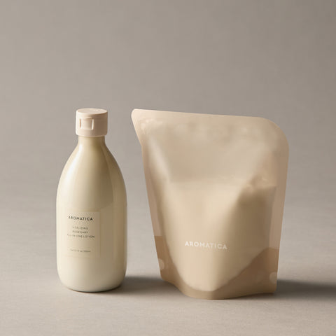 Aromatica Vitalizing Rosemary All-in-One Lotion 300ml & Refill 300ml Set
