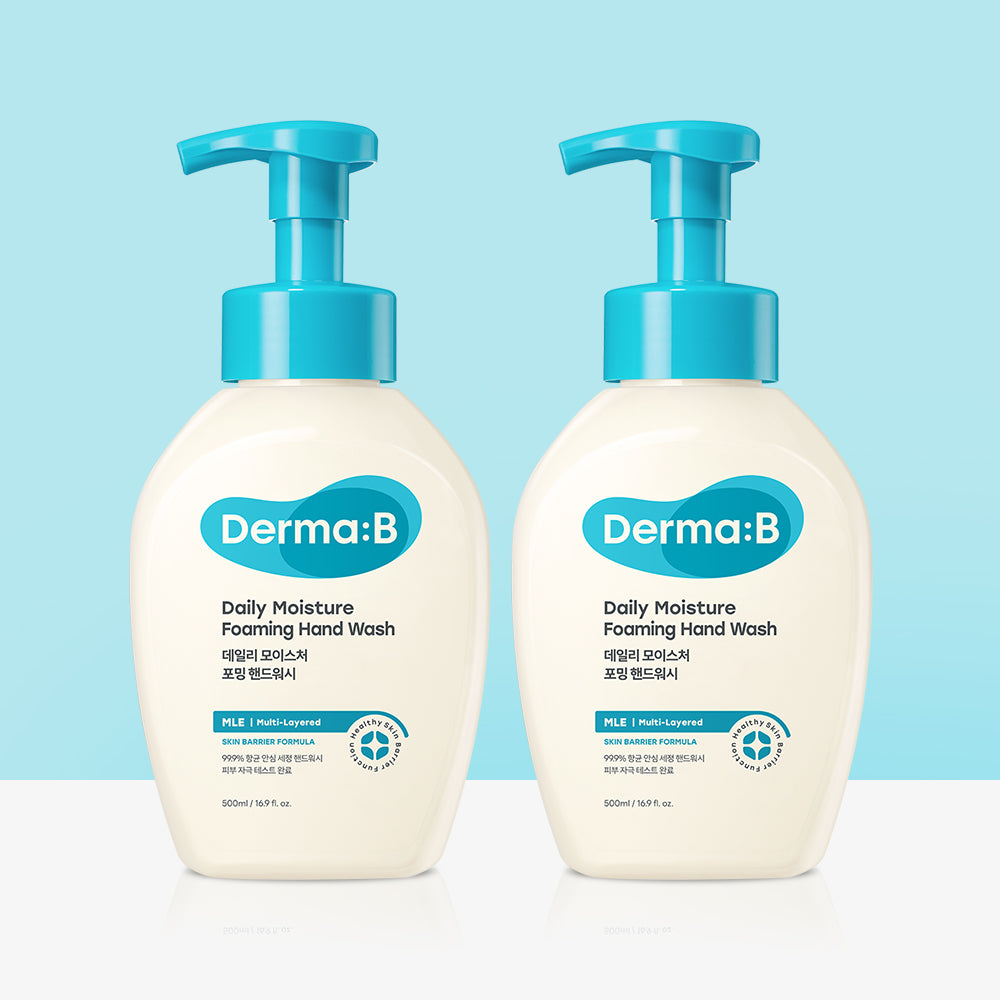 Derma:B Daily Moisture Foaming Hand Wash 500ml (2 Pack)