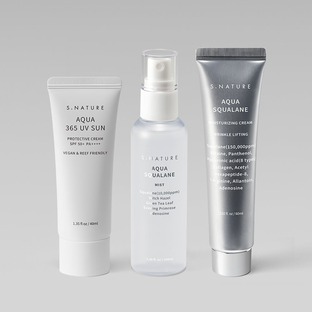 S.Nature 365 UV Sun Cream 40ml + Squalane Mist 100ml + Moisture Cream 60ml 3-Piece Set