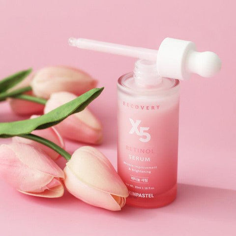 Soonsu Beauty Recovery X5 Retinol Serum  + Mela-X Cream  set texture close-up