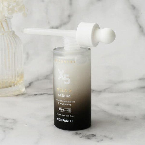 Soonsu Beauty Recovery X5 Mela-X Serum  + Mela-X Cream  set texture close-up