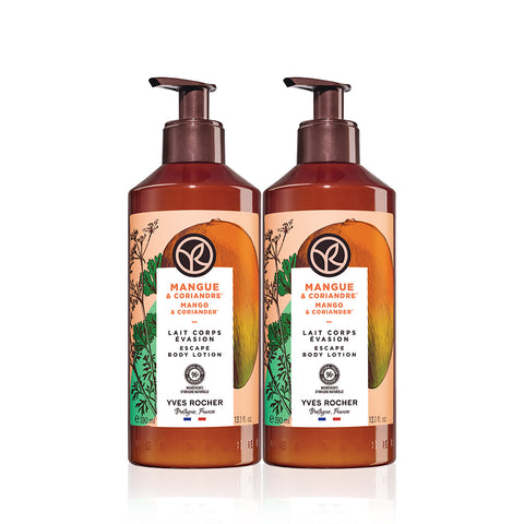 Yves Rocher Moisturizing Body Lotion Mango & Coriander 390ml (2 Pack)