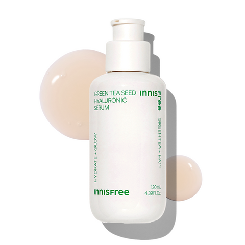 Innisfree Green Tea Seed Hyaluronic Acid Serum 130ml + Cream 50ml (2-Piece Set)