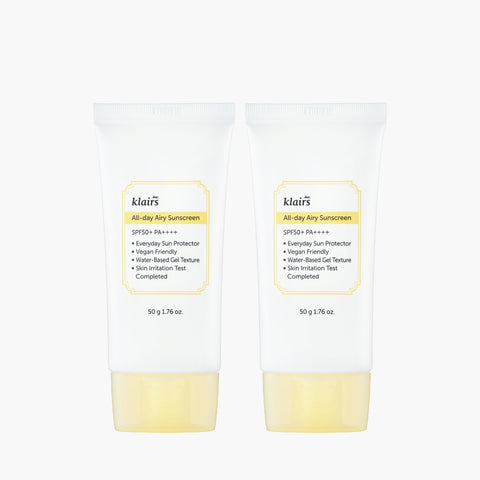 Dear Klairs All Day Airy Sun Cream SPF50+ PA++++ 50g (2 Pack)