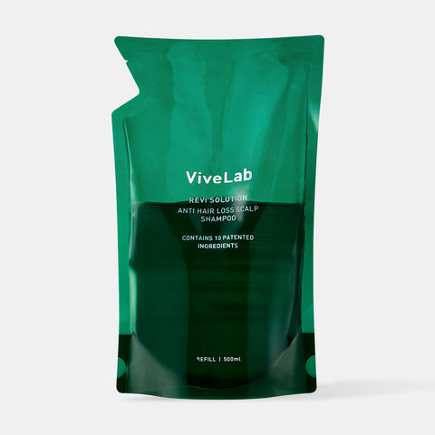 Vivelab 4-Week Solution Green Anti Hair-Loss Scalp Shampoo 500ml + 500ml Refill Set (Woody Floral Musk)