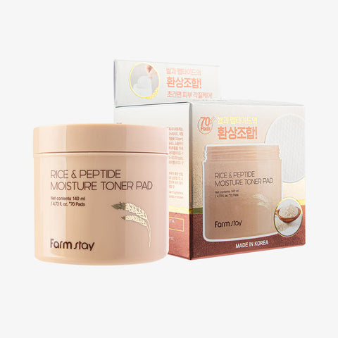 Farmstay Rice & Peptide Moisture Toner Pads (70 Pads)
