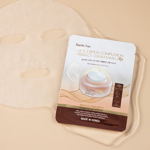 Farmstay Rice & Bifida Complexion Perfect Cream Mask Pack 23ml (10 Sheets)