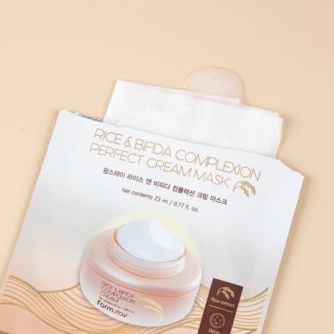 Farmstay Rice & Bifida Complexion Perfect Cream Mask Pack 23ml (10 Sheets)