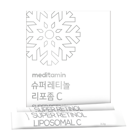 Meditamin Super Retinol Liposome C Quickmelt Plant-Based Retinol, Refreshing Lemon Flavor, 30 Sachets