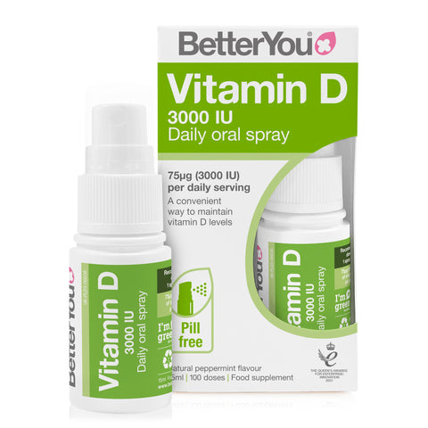Spatone BetterYou Vitamin D 3000 IU Daily Oral Spray (3-Month Supply)