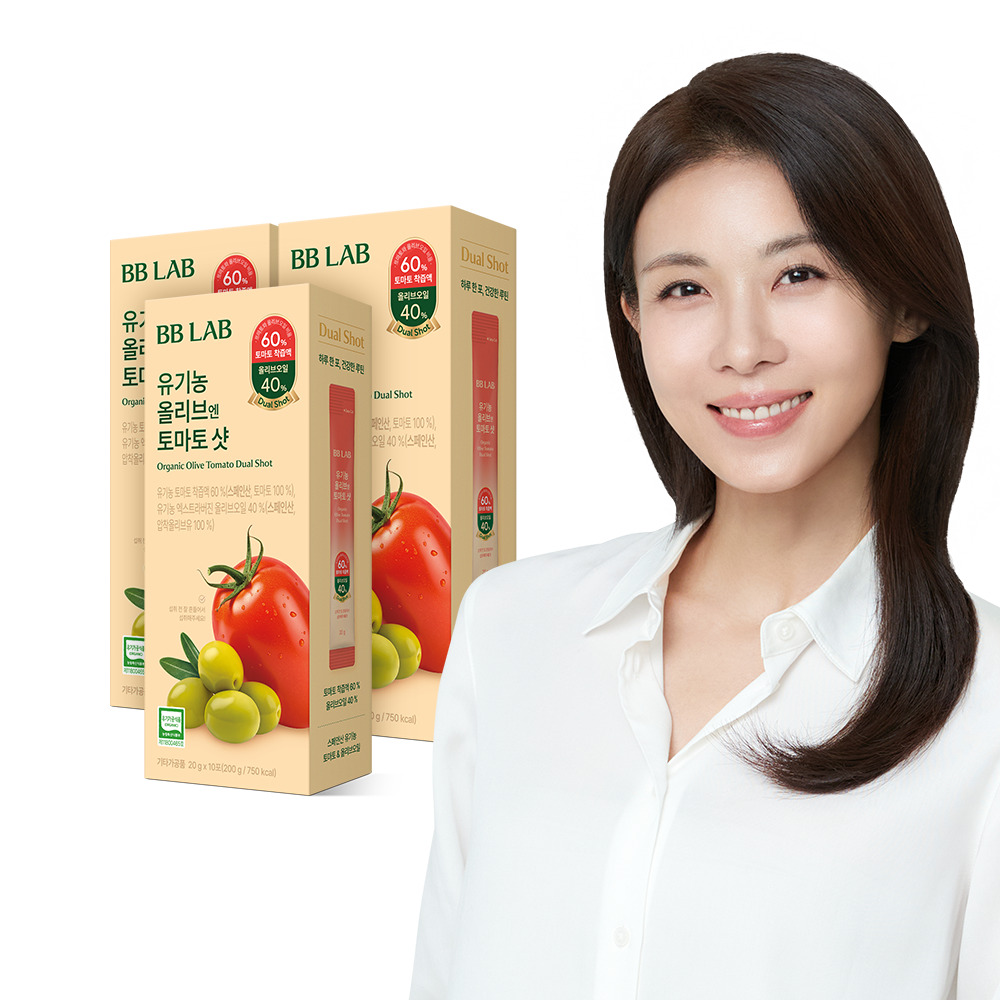 Nutrione BB Lab Organic Olive Roma Tomato Dual Shot 3 Boxes (30 Packets) Extra Virgin Olive Oil Lycopene