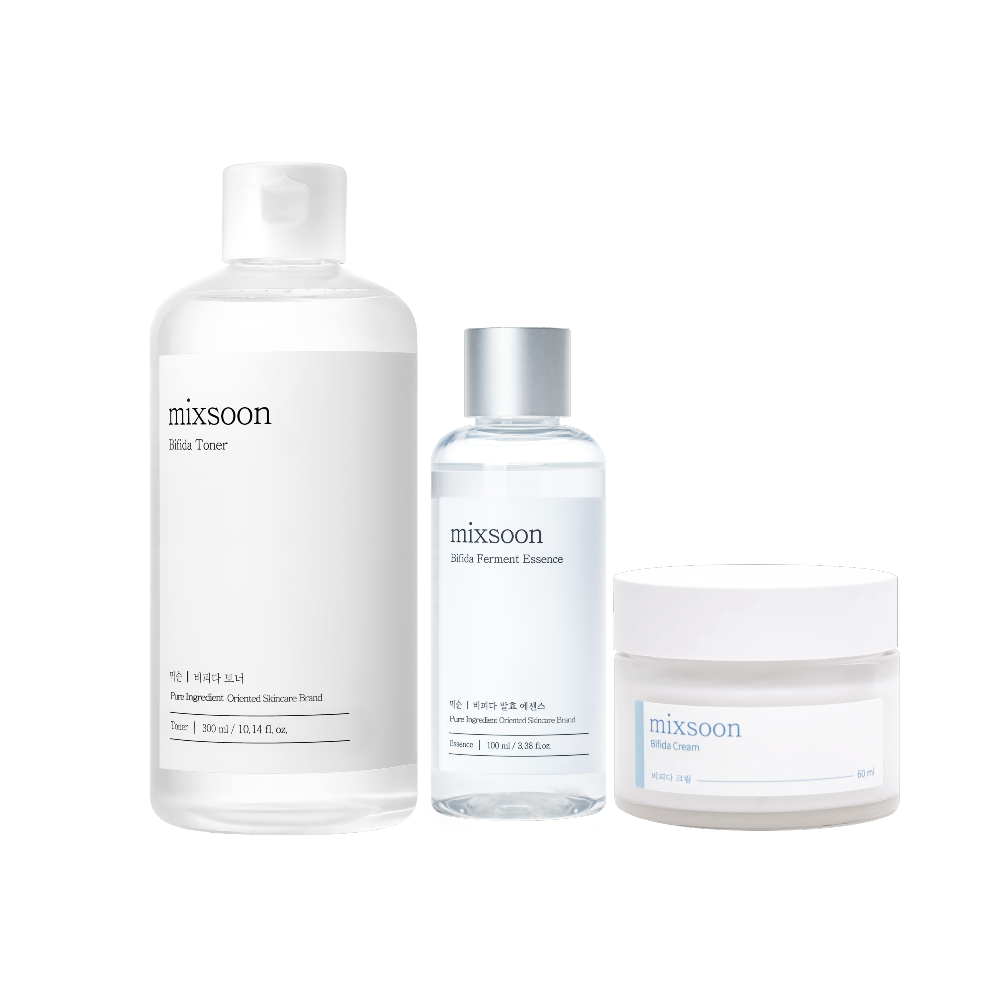 Mixsoon Bifida Line Best 3-Piece Set (Toner 300ml, Essence 100ml, Cream 50ml)