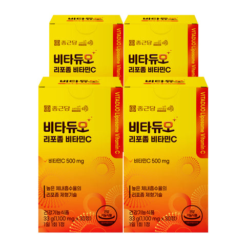 Chongkundang VitaDuo Liposome Vitamin C 1100 mg x 30 Tablets (4 Pack)