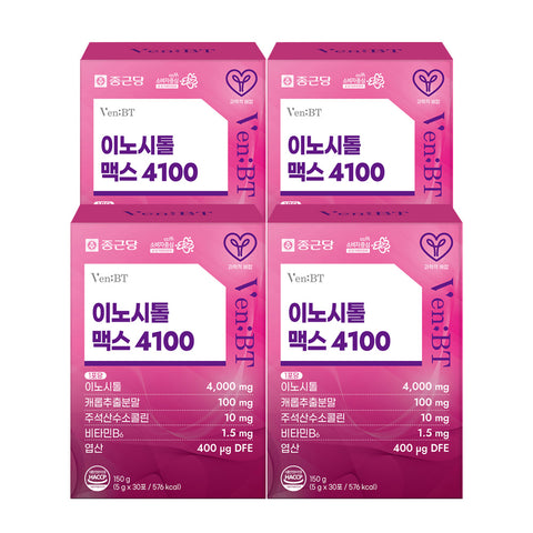 Chongkundang VenBT Inositol Max 4100 30 Sachets (4 Pack) Carob Extract Powder