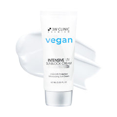 3W Clinic Intensive UV Sunblock Cream with vegan label on a white background