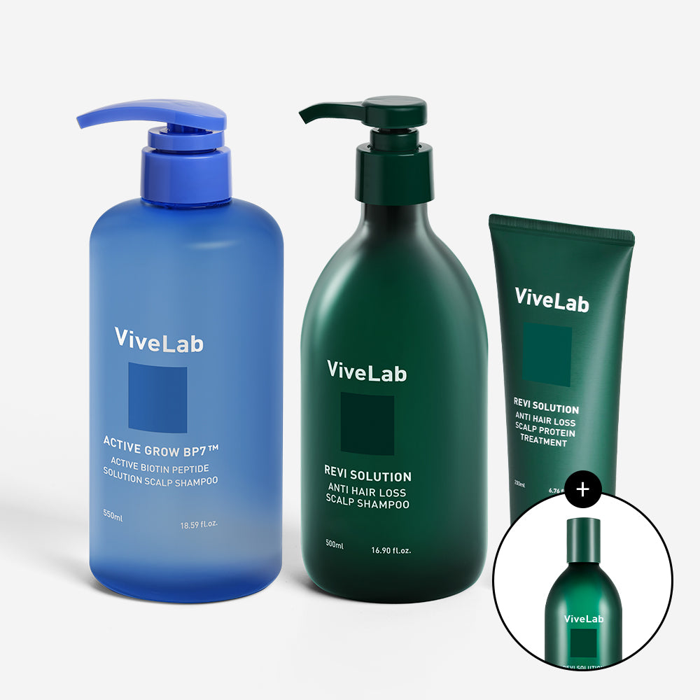 Vivelab Family Anti-Hair Loss Shampoo Set (Biotin Shampoo 550ml x2 + Anti-Hair Loss Shampoo 500ml x2)