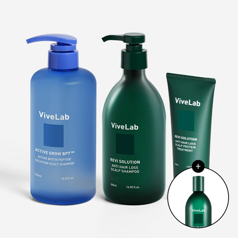 Vivelab Family Anti-Hair Loss Shampoo Set (Biotin Shampoo 550ml x2 + Anti-Hair Loss Shampoo 500ml x2)